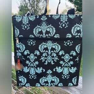 🌟Black and Turquoise Tote Shoulder Bag With Attached Coin Purse NWOT